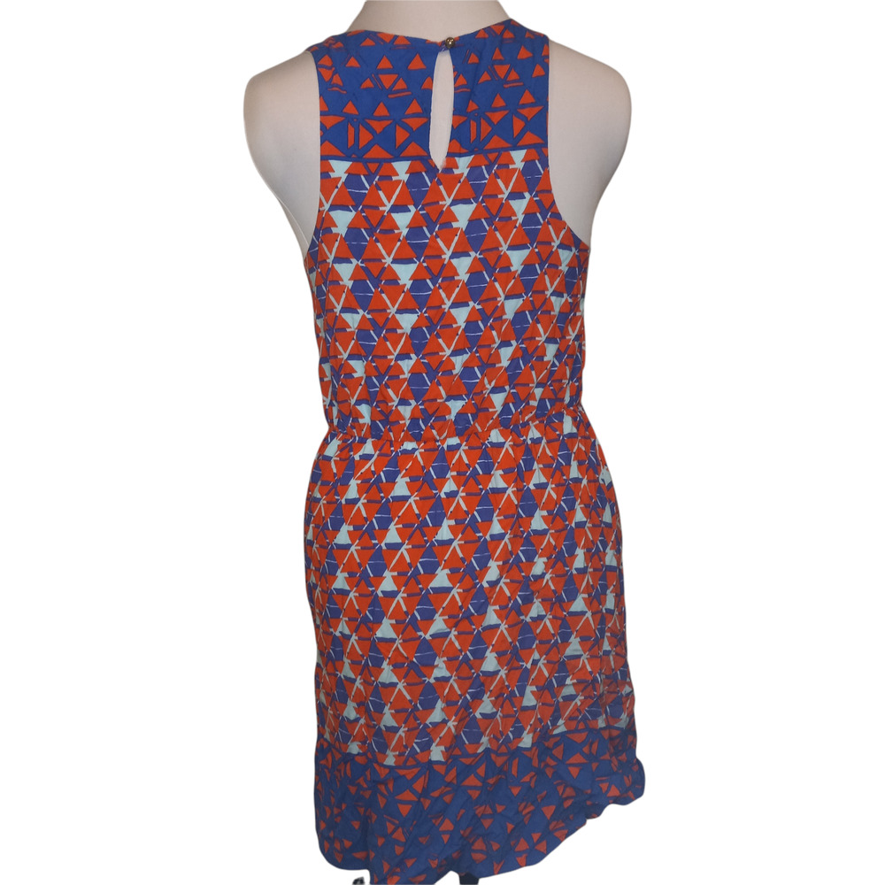 Everly Pink Geometric Sleeveless Keyhole Dress - Picture 3 of 6